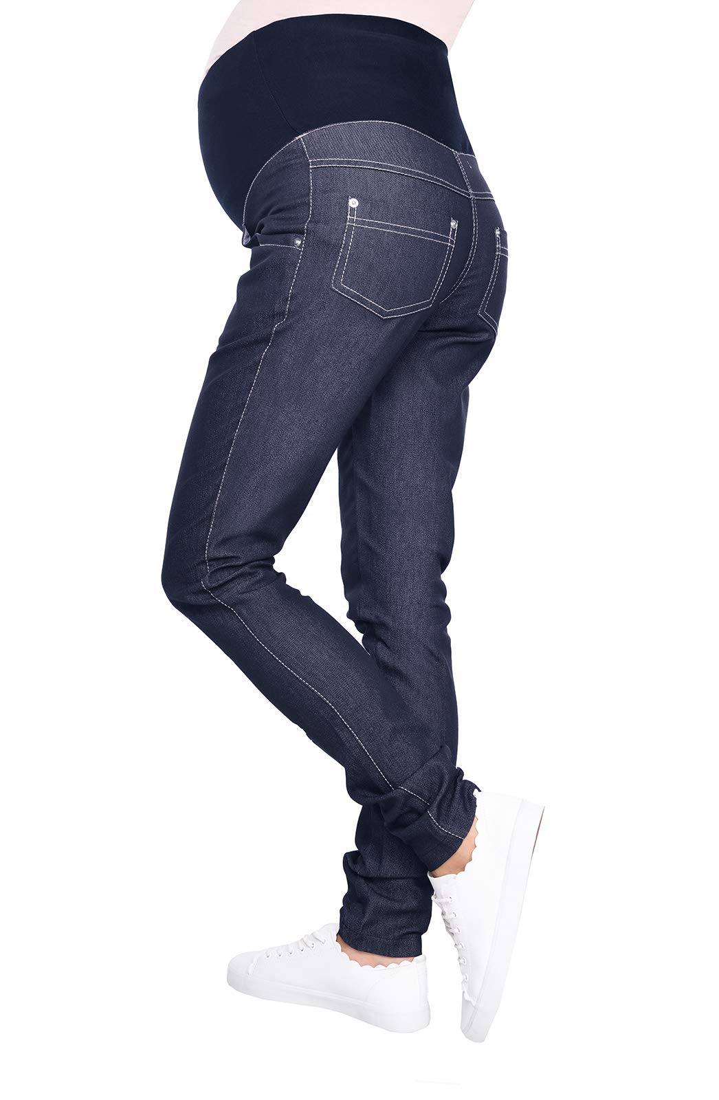 Mija - Pantaloni Eleganti Denim Jeans Snelli Premaman 9044