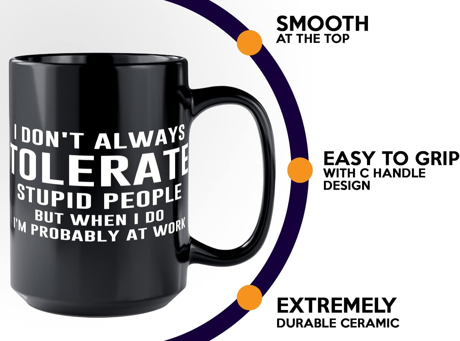 Bubble Hugs Sarcastic Worker Coffee Mug 15oz Black -Probably at Work - Work Bestie Sarcastic Funny Coworker Work Humor Workmate Sarcasm Work Team