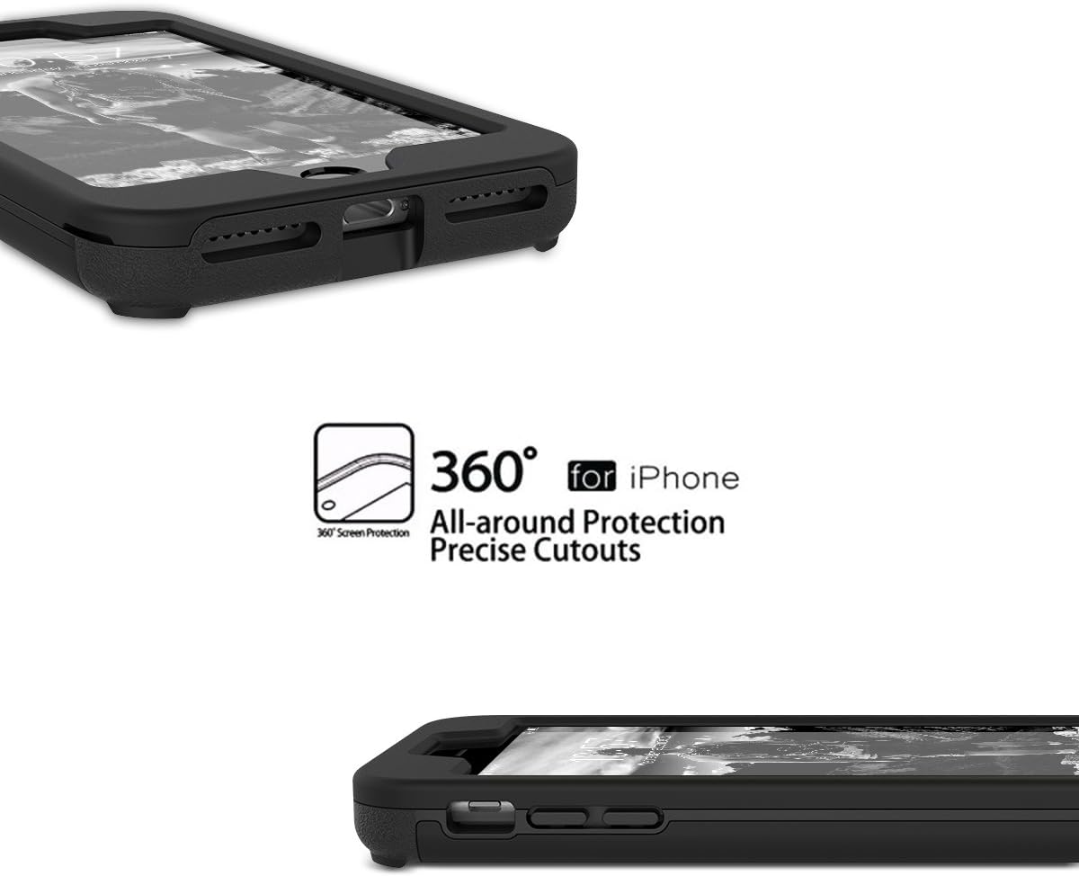 WeLoveCase iPhone 8 Plus / 7 Plus Wallet Case Defender Wallet Design with Hidden Back Mirror and Card Holder Heavy Duty Hybrid Shockproof Armor Full Protective Case for iPhone 8 Plus/7 Plus - Black