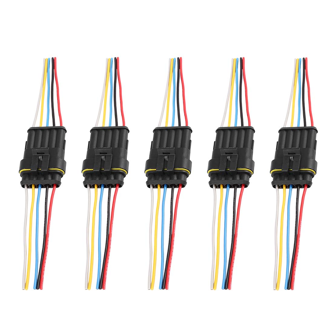 X AUTOHAUX 5 Pins Way Car Waterproof Electrical Wire Cable Automotive Connector 5pcs