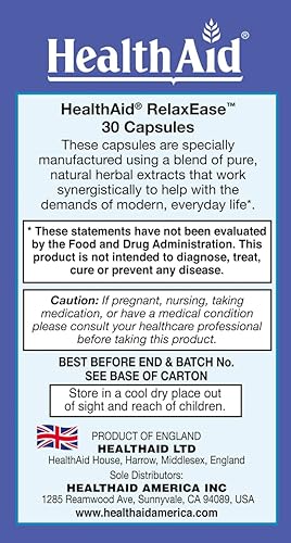 Miniatura 2 de RelaxEase, mezcla de hierbas para apoyar la armonía y la tranquilidad, una vez al día, 30 unidades, ayuda a promover la salud y la relajación