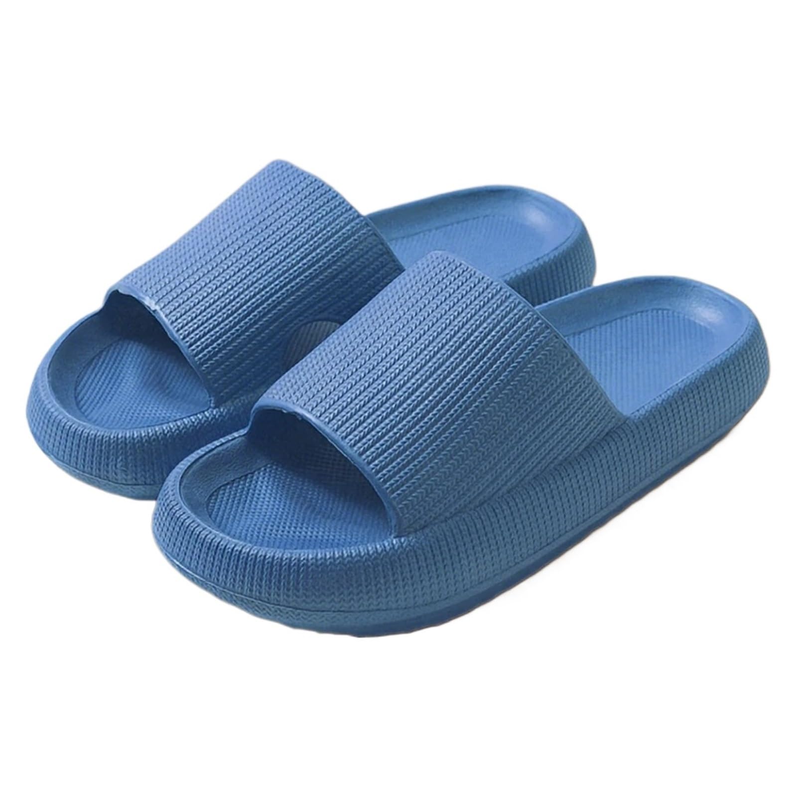 ERHTGUO Thick-bottomed Cool Slippers Women's Summer Couple Rubber Plastic Indoor Home EVA Men's(Blue,38-39)