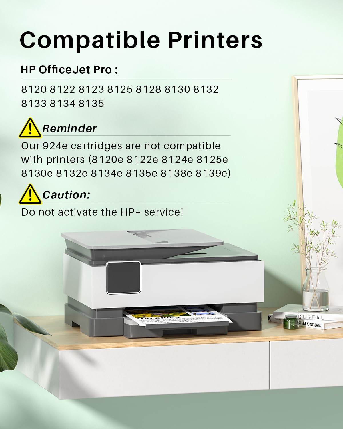 924 Cartuchos 924XL con Chip Compatibles para HP 924 EvoMore 924E 924XL para HP OfficeJet Pro 8120 8122 8123 8125 8128 8130 8132 8133 8134 8135 Cartuchos (5-per) — view 2