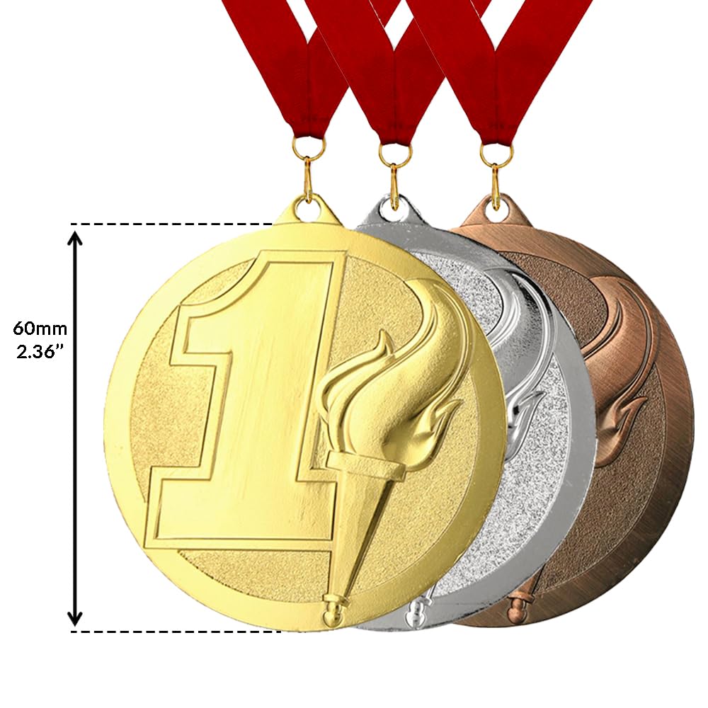 Larius 3 medaglie vincitori in metallo premium per sport, competizioni, medaglie numeriche 1 2 3 posti