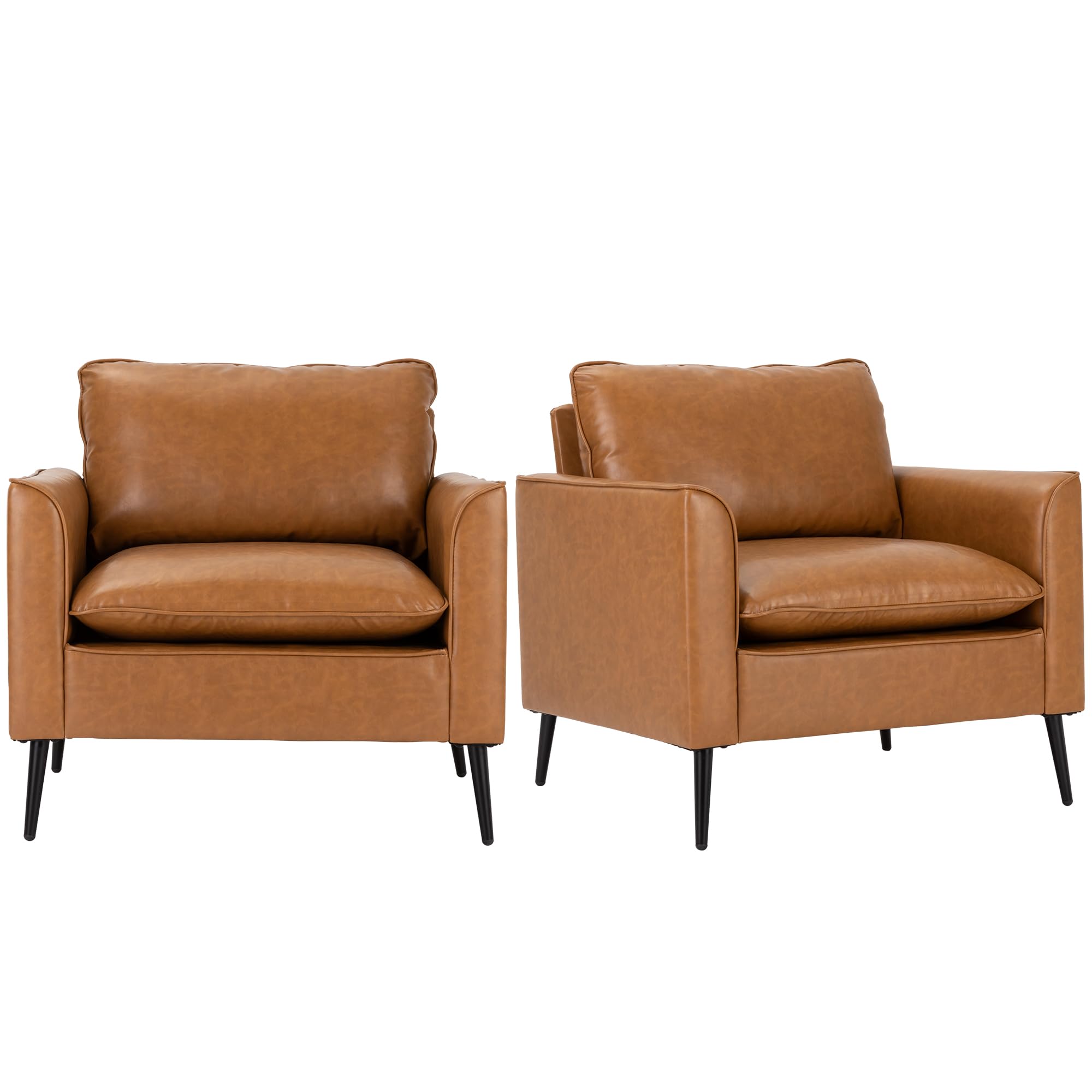 Amazon.com: Okeysen Modern Leather Chair Set of 2, Oversized