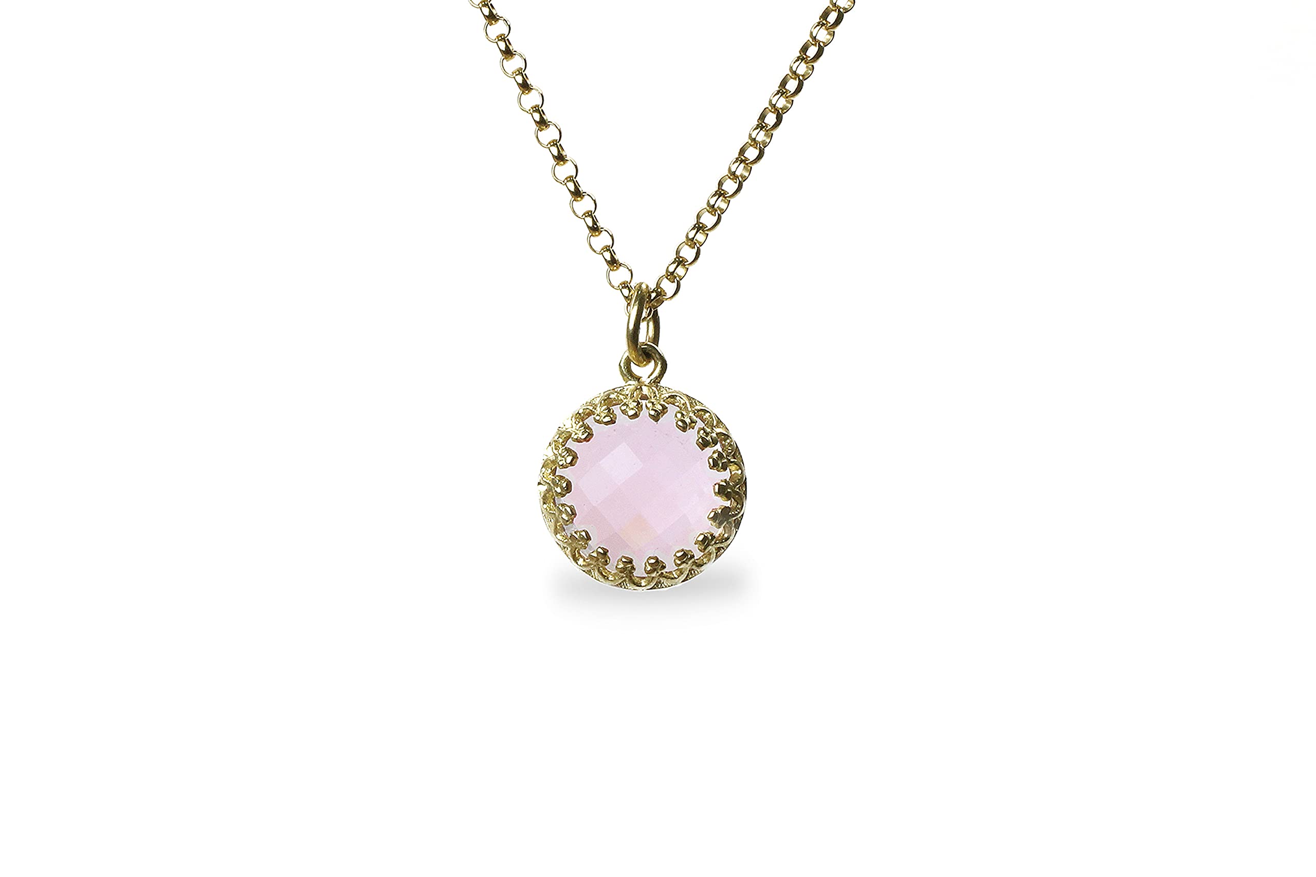 Precioso Collar de Cuarzo Rosa - Pequeño Collar Colgante de Cristal - Collares de Capas Intrincadas, Collares Delicados Hechos a Mano para Mujeres - Material y Longitud Personalizados