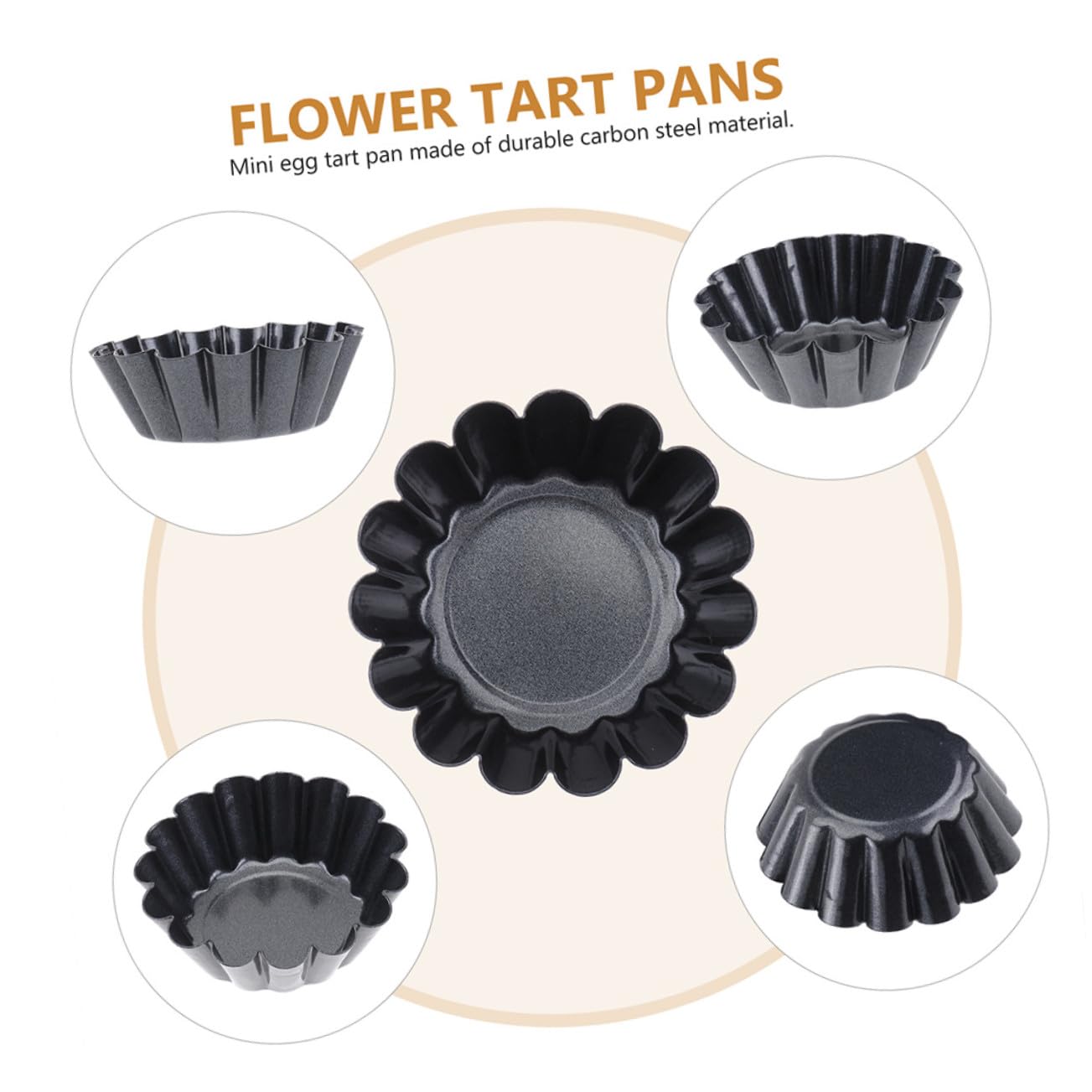 Toyvian 15 pièces Moule à Tartelettes Acier Carboné Moules Antiadhésifs pour Muffins et Puddings Résistants et Faciles à pour Cuisine Maison et Professionnelle
