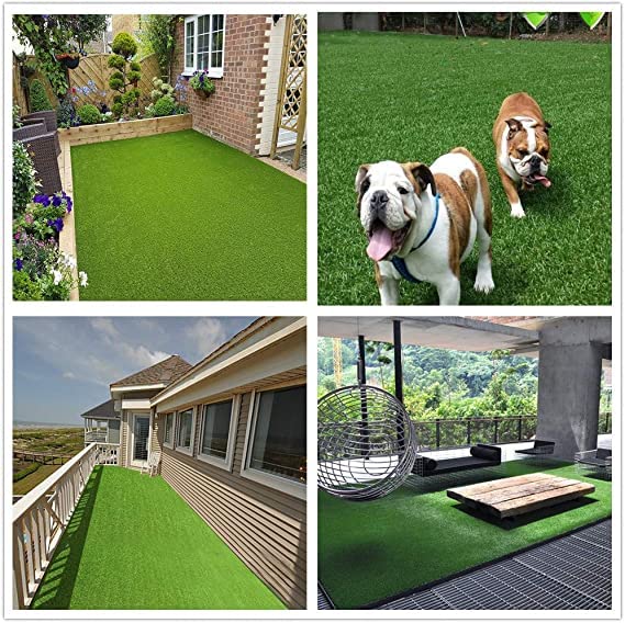 Eurotex 45MM Premium Artificial Grass Mat for Door, Entrance, Balcony, Runner Mat for Home (PE & PP, Size 1.5 X 2 Feet, Soft Green Color)-image-1