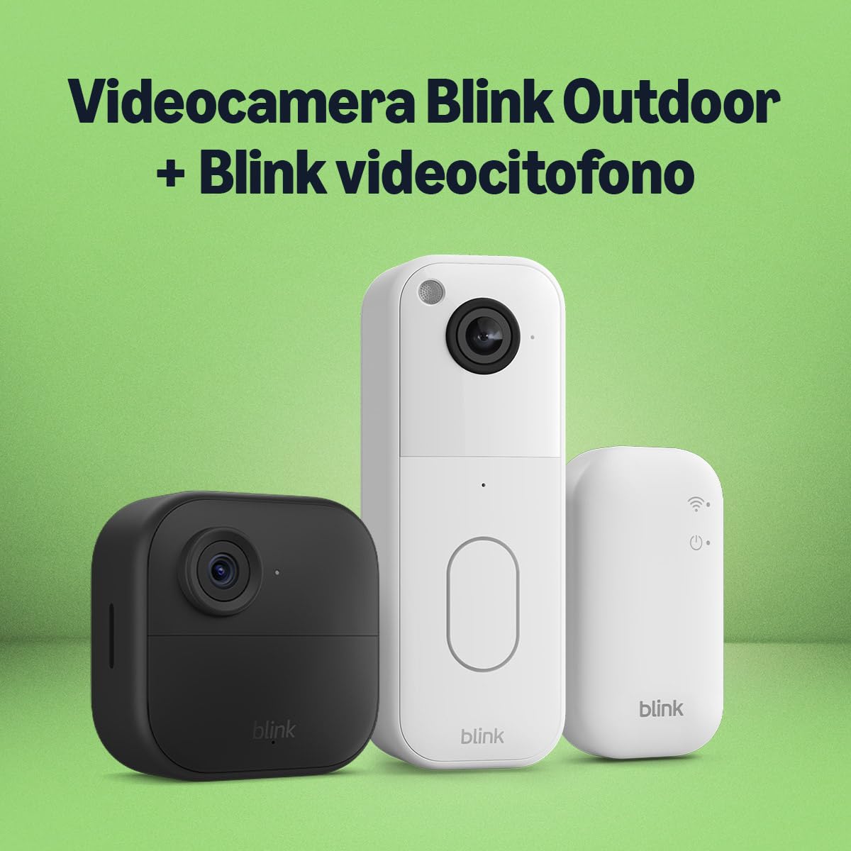 Videocamera Blink Outdoor 4 con Videocitofono Blink, Modulo di sincronizzazione di base incluso