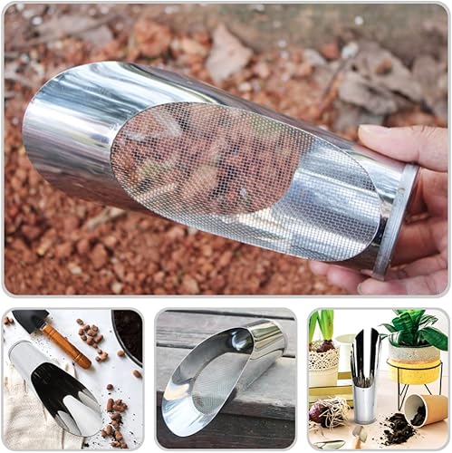 Miniatura 4 de Yardwe 2 unids acero inoxidable portátil de suelo pala tamiz diseño suelo aflojar pala pala de suelo cuchara para plantar