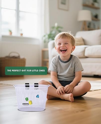 Miniatura 45 de ANZOME Cesta de bicicleta para niños, cesta de bicicleta para niños y niñas, canasta de bicicleta para niños, resistente al agua, adecuada