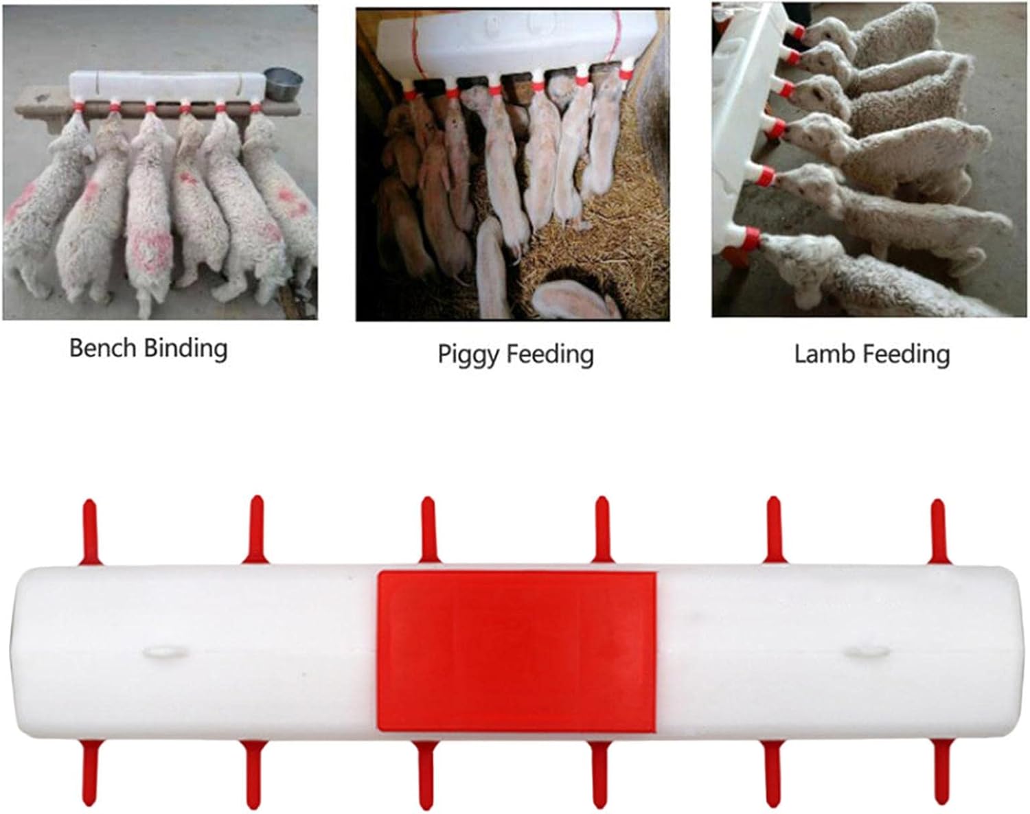 Livestock Goat Piglets Poultry Baby Feeder Easy Clean Multiple Feeder - Food-Grade Silicone Material - Large Capacity - Perfect for Milk Storage - Suitable - 12 Nipples Long2