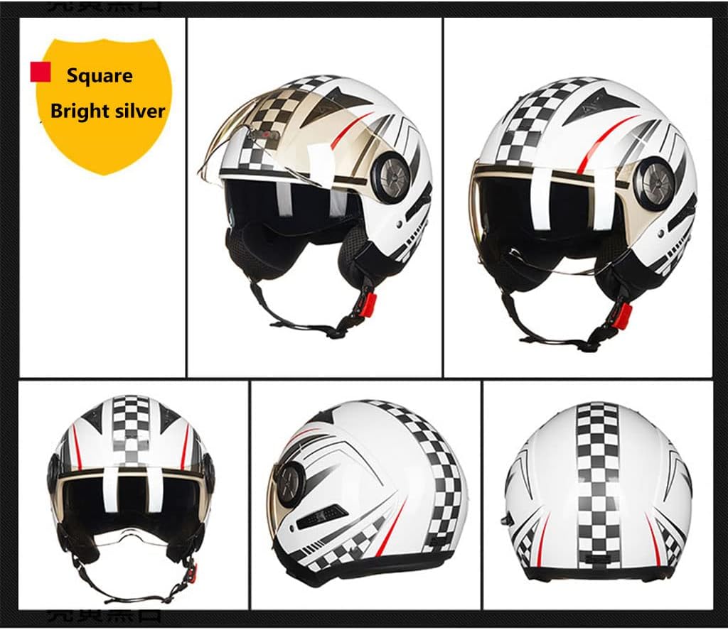 Buy Adults Retro Motorcycle Helmets with Visor, Men Women Half Open