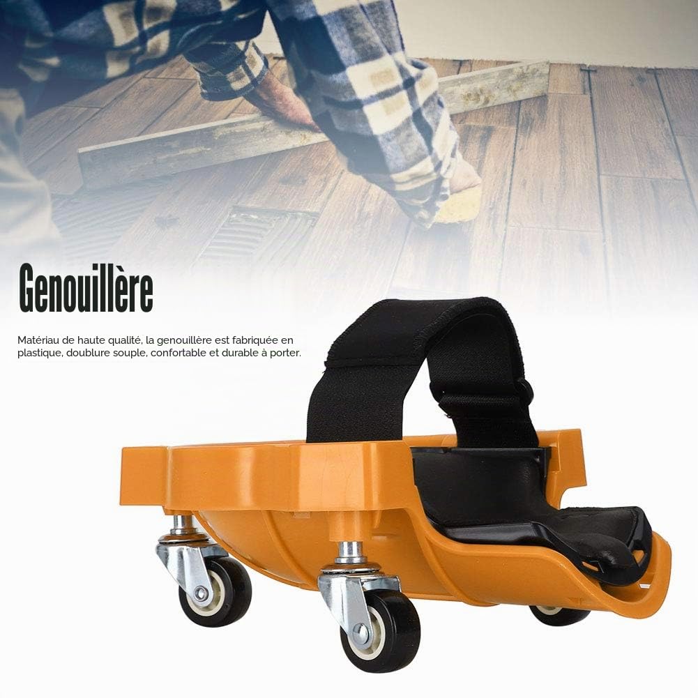 Genouillères à roulettes pour économie de Travail KneeBlade Sangle de sécurité Gliding Wheeled Non Marrin(Yellow)