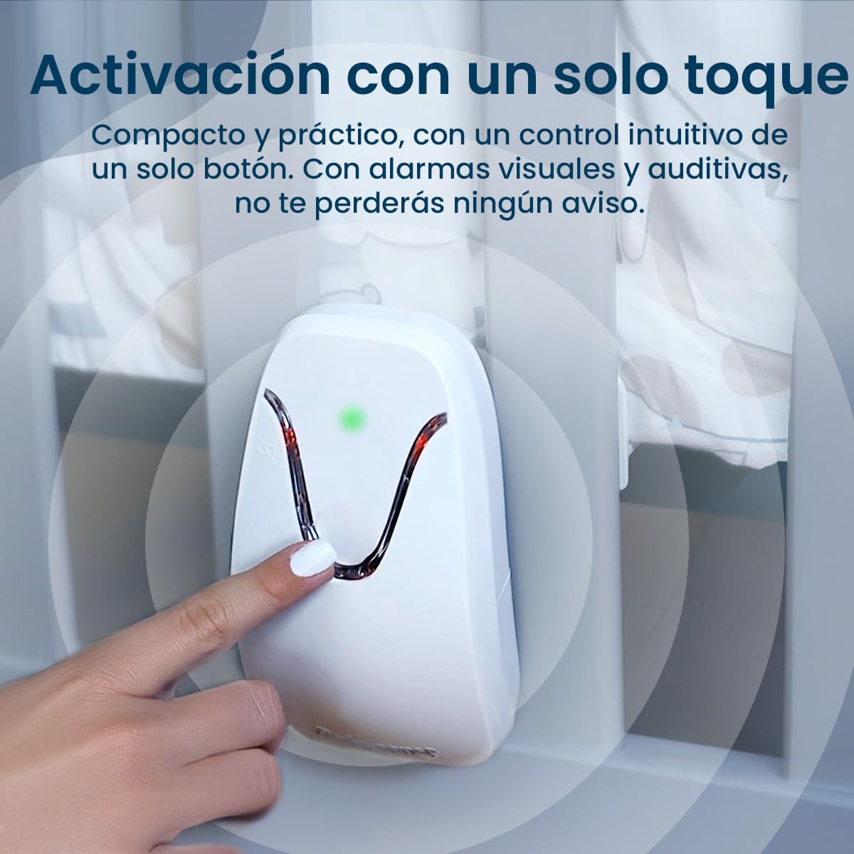 Babysense Monitor para Bebés con Alertas de Respiración en Tiempo Real, Notificaciones de Irregularidad, Certificación Médica Monitor sin Contacto, Cobertura Completa con 2 Sensores