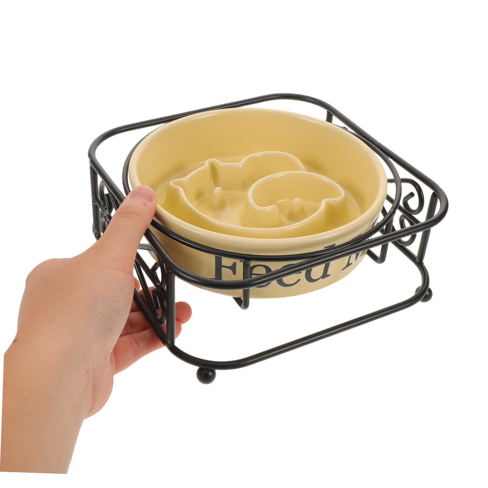 Ciotola Slow Feeder in Ceramica per Cani e Gatti Supporto Elevato Anti-ingozzamento Adatta Cani e Gatti di Piccola e Media Facile da Pulire e Stabile