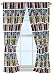 Star Wars Classic Grid 63" Drapery /Curtain 4pc Set (2 Panels, 2 Tie backs) - R2D2, C3PO, Chewbacca, Darth Vader, Stormtrooper - Official Star Wars Product