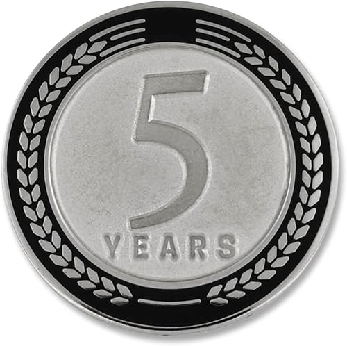 PinMart Years of Service Award Employee Recognition Gift Pin de solapa - Negro