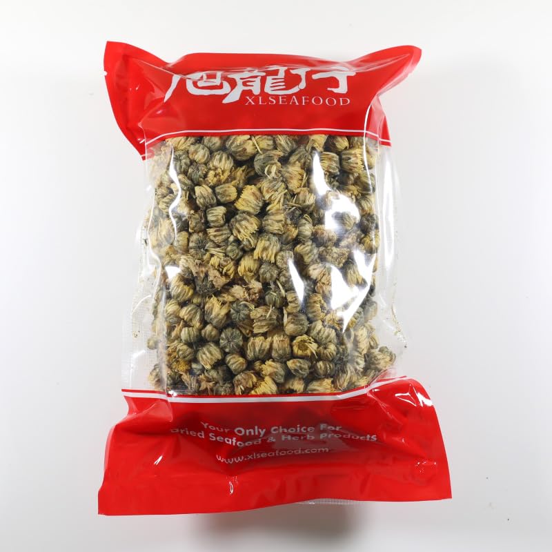 XLSEAFOOD Dried Chrysanthemum Buds – 4oz Premium Tai Ju – Whole Flower Buds for Herbal Tea – 旭龙行特级胎菊杭白菊花 (4OZ, Chrysanthemum)