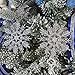 Sea Team Plastic Christmas Glitter Snowflake Ornaments Christmas Tree Decorations, 4-inch, Set of 36, Silver