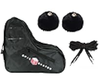 Epic Black Roller Skate Accessory 3 Pc. Bundle w/Bag, Laces, & Pompoms