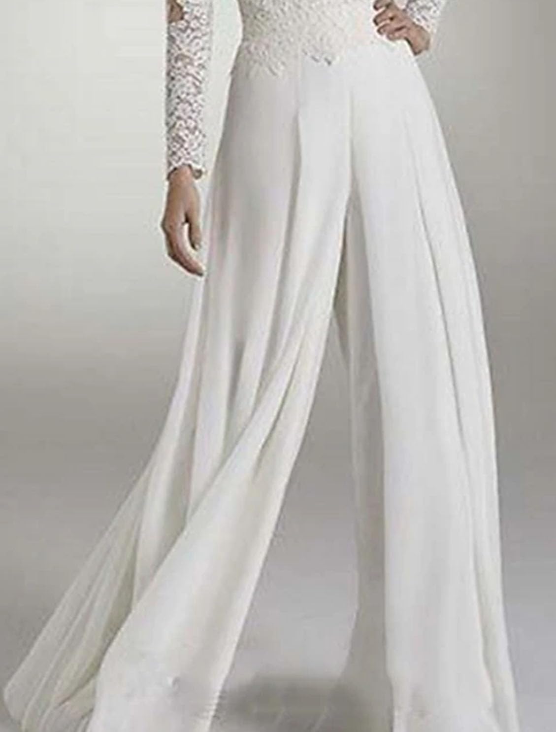 Jumpsuits Modern Mother of the Bride Dress Illusion Neck Long Sleeve Floor Length Wedding Guest Dress Appliques 2025 - Image 3