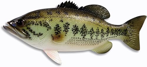 Star International Estatua de pie pintada a mano con gran boca, pez lubino, 12 pulgadas, color rojo