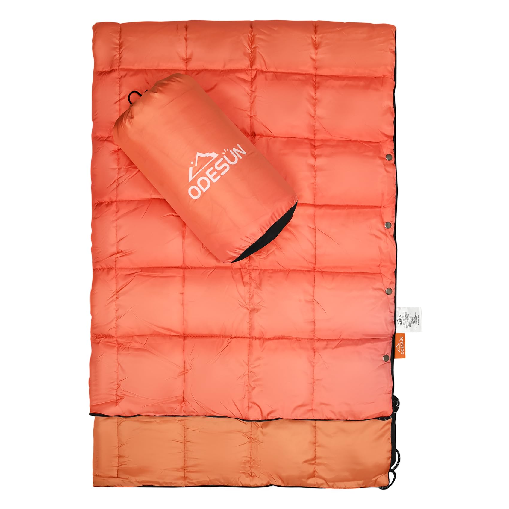 ODESUN Outdoor Puffy Camping Blankets Lightweight Down Alternative Puffy Printed Waterproof Camping Blanket Large Camp Blanket Packable Warm for Travel Picnic Hiking Cold Weather 78