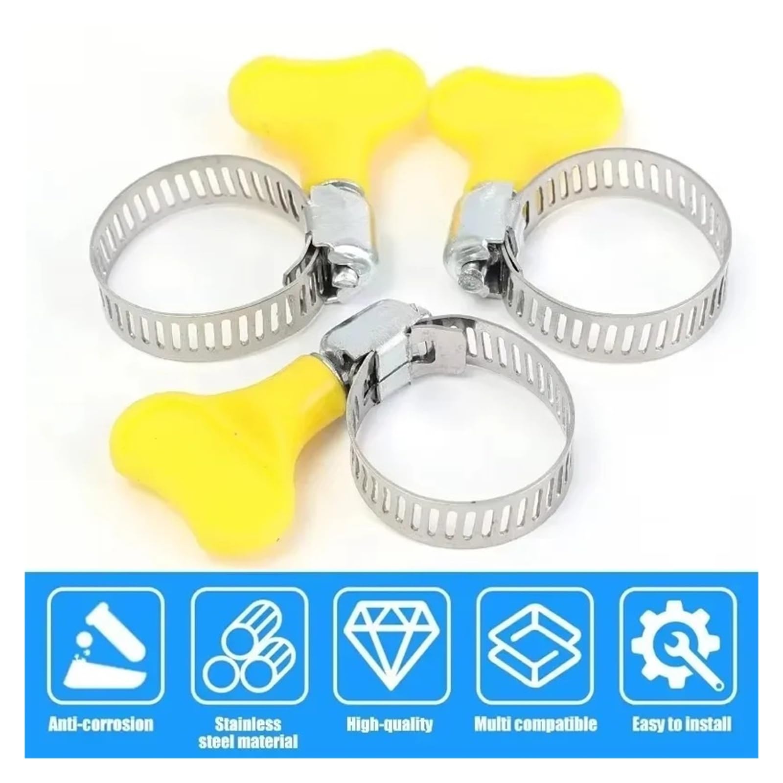 50-10 abrazaderas de manguera de acero inoxidable, clips de tubería ajustables, kit de herramientas para grifo de tubo, tuberías de agua, sujetadores surtido de accesorios (50 piezas)