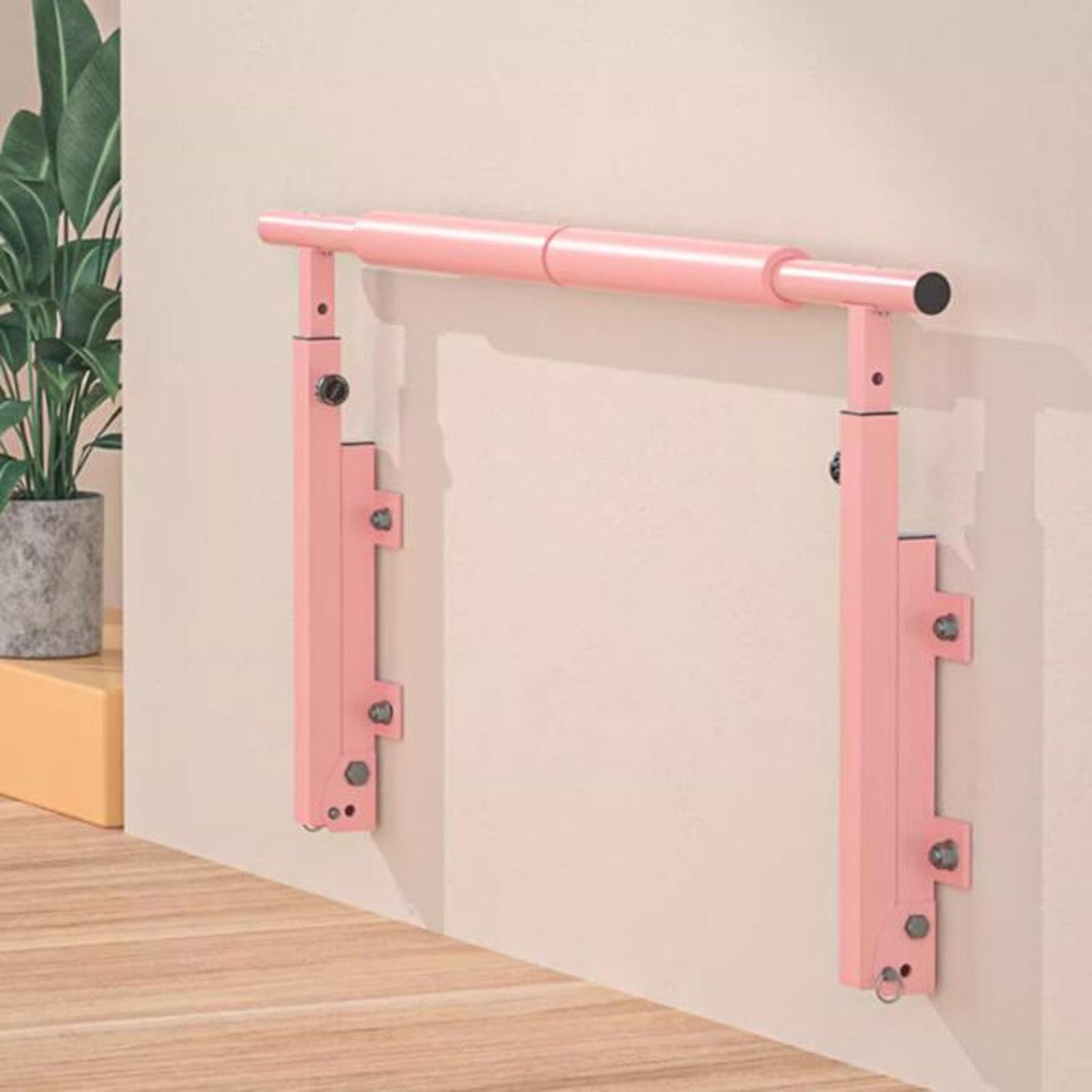 Barra de Ballet de Altura Regulable, de pie o para Montaje en Pared, Ajustable de 64 a 120 cm, Ideal para la práctica de Danza y Entrenamientos en casa.