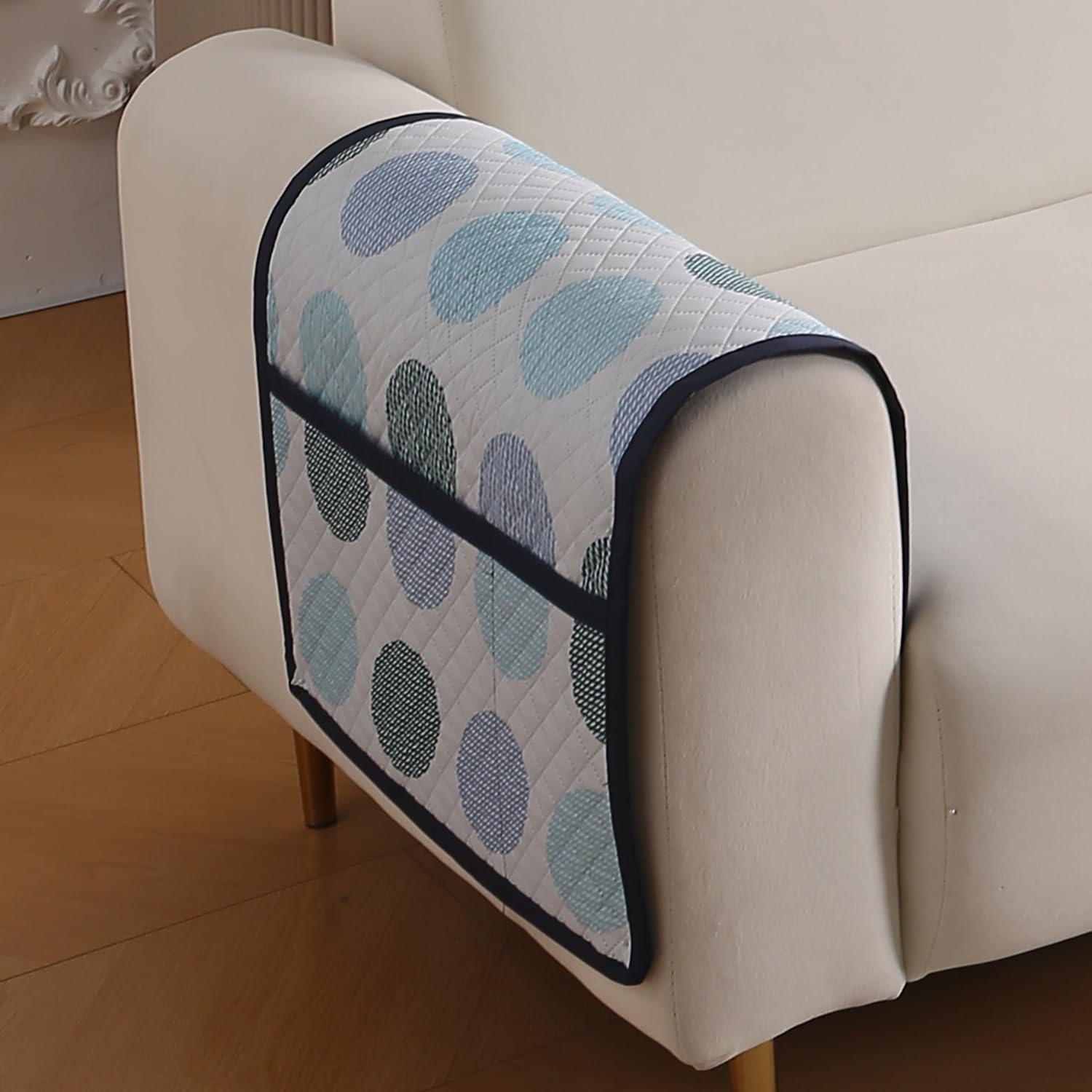 Beige Peony Sofa Cover - L Shape 5 Seater -10
