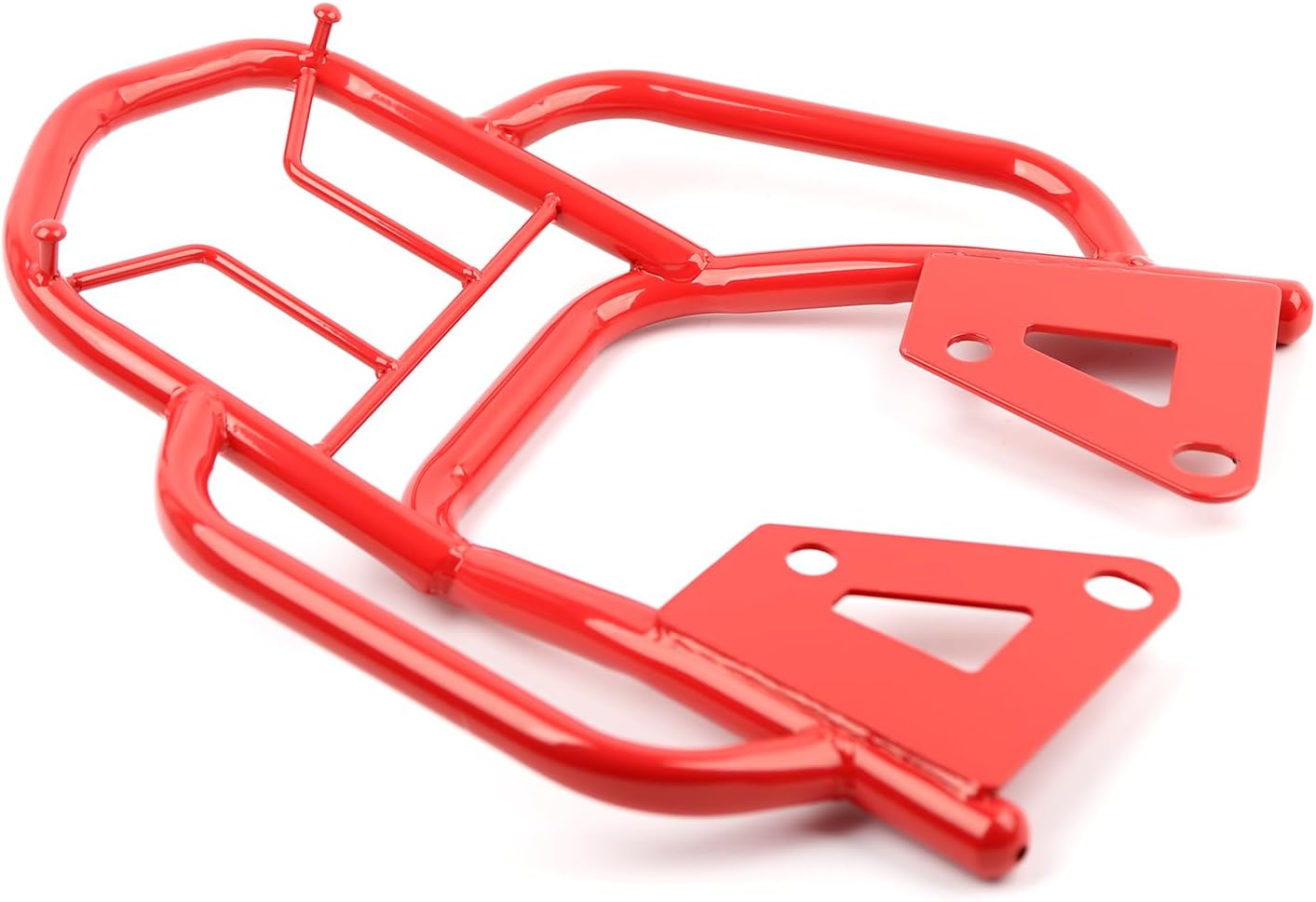 Mokuo Motorcycle Rear Luggage Rack with Handrail in Heavy Iron Material Compatible with Honda Grom Msx 125 SF 2013-2016,Red Color