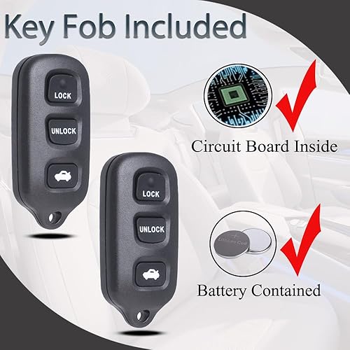 Miniatura 4 de Llavero de entrada sin llave compatible con Toyota Camry 2002-2006  Solara 2002-2003  Toyota Matrix Pontiac Vibe 2003-2008  Sienna 1999-2003