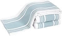 All-Clad Dual-Purpose Kitchen Towels 3-Pack - 100% Cotton Absorbent Dish Towels, 17x30 Inch for Drying Dishes, Pans, Glassware, Rainfall Striped