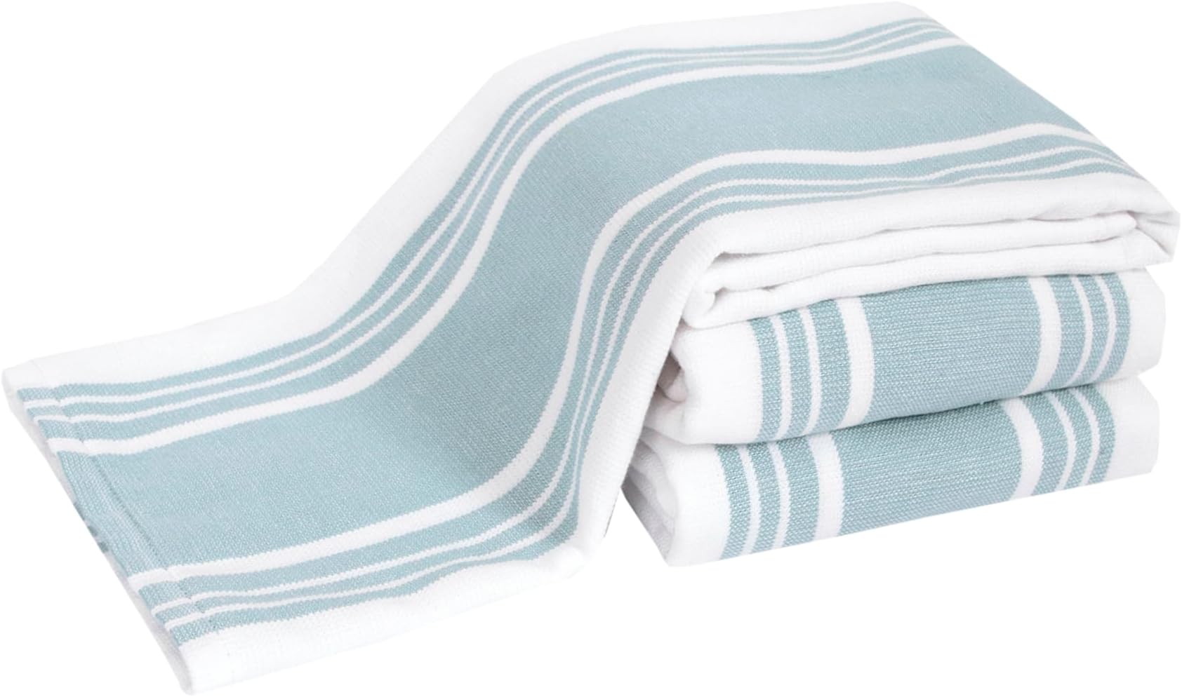 Dual-Purpose Kitchen Towels: Highly Absorbent, Super Soft Long Lasting - 100% Cotton, 17"x30" Dish Towels for Cleaning & Drying Dishes, Pans, Glassware, or Countertops, (3-Pack), Rainfall