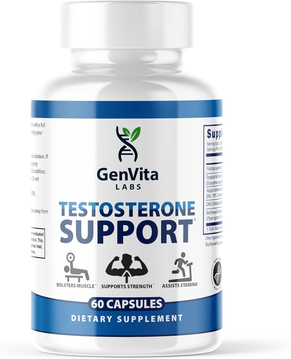 Testosterone Support for Men- Turkesterone, Tongkat Ali, Fadogia Agrestis-Muscle Builder, Strength and Vitality-60 Capsules