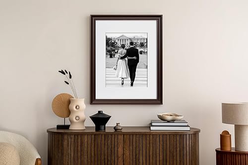 Miniatura 5 de Yaetm Juego de 4 portarretratos de 16 x 20 pulgadas con marco de 11 x 14 pulgadas, molduras de 1.4 pulgadas de ancho y marrón oscuro de 16 x 20