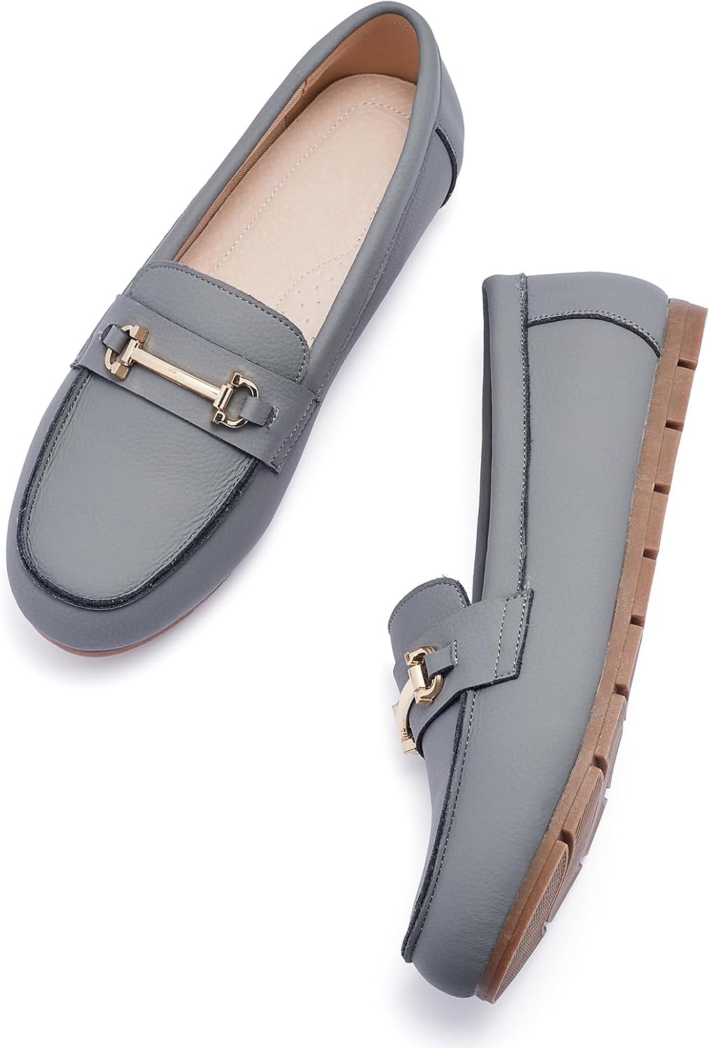 Genuine Leather Loafers for Women Driving Moccasins Business Casual Work Shoes Comfortable & Lightweight Womens Dress Flats Slip On Shoes - Image 4