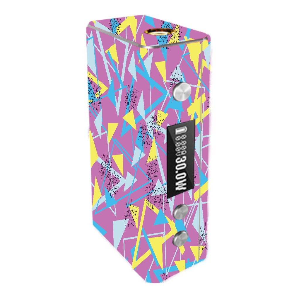 Decal Sticker Skin WRAP Yellow and Blue Triangles Retro Design for Cloupor Cana Mini 30W