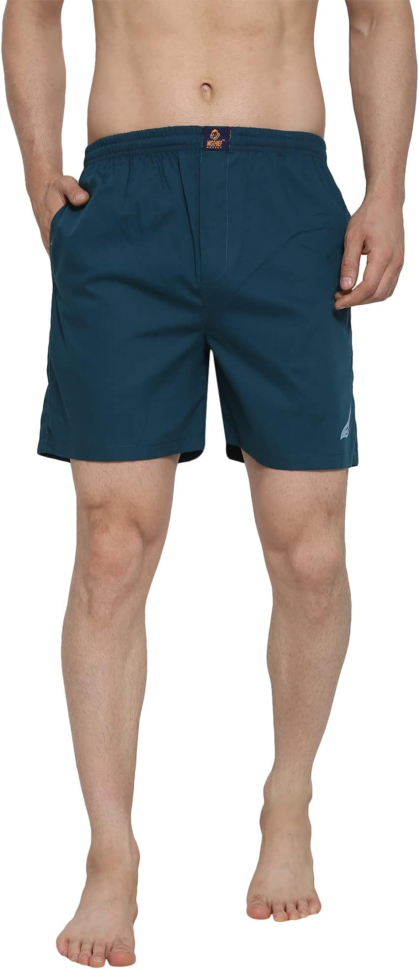 Mischief Monkey Men's 100% Cotton Solid Boxer Shorts | Shorts for Men | Regular Wear | Half Pants for Men | Innerwear Men | Half Pant | Shorts for Men Cotton