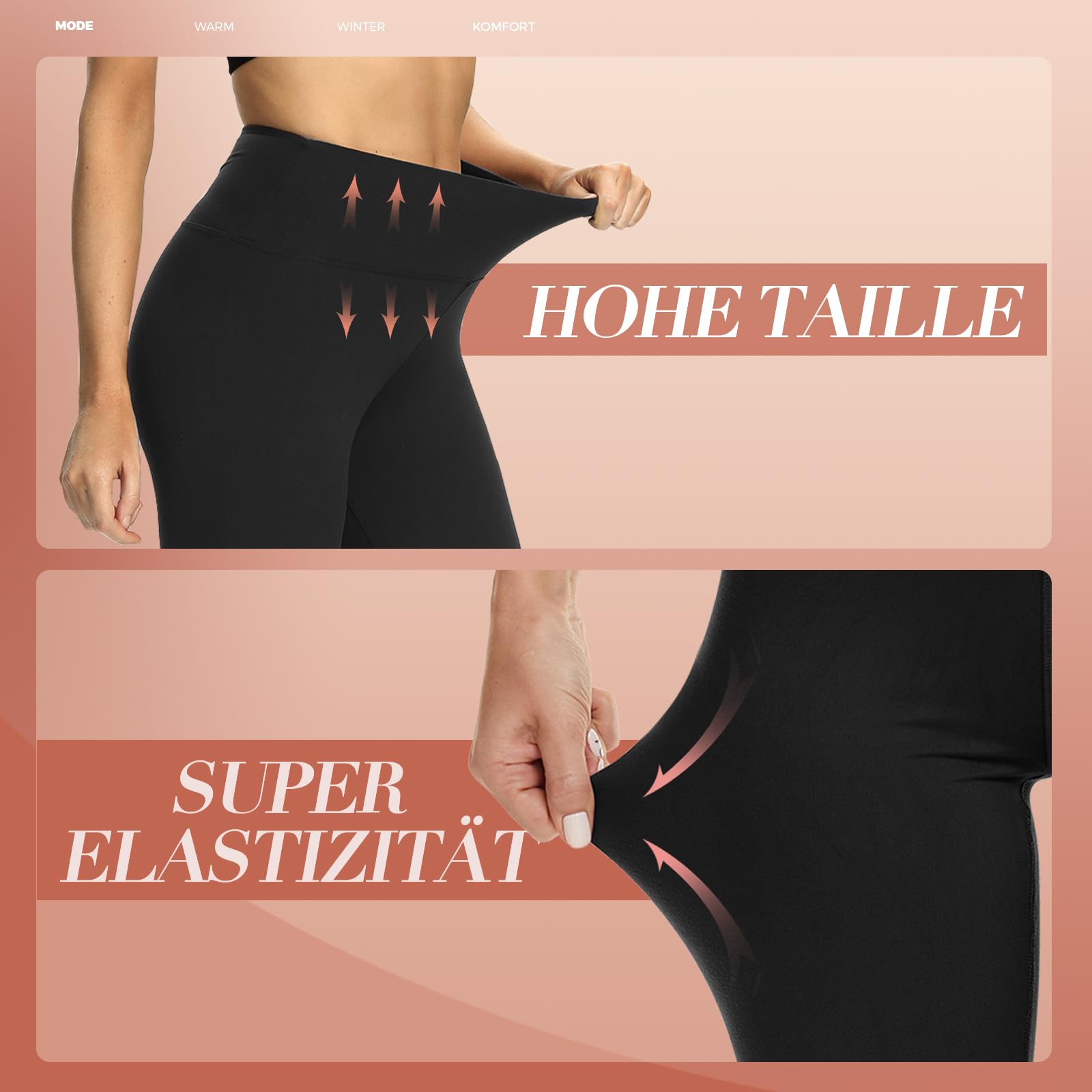HLTPRO Legging thermique pour femme - Doublé en hiver - Taille haute - Pantalon thermique chaud - Opaque - Collants pour le sport