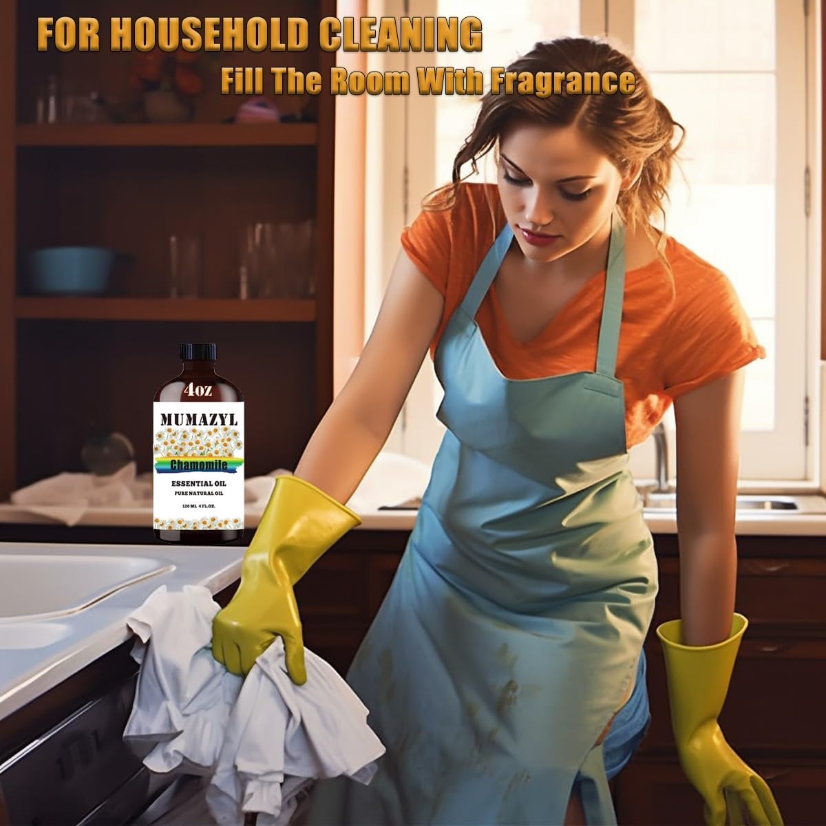 Chamomile Essential Oil, Chamomile Oil 4 Fl Oz 120ML for Diffuser Humidifier Yoga Cleaning DIY Candle Soap Making Essential Oils - Image 4