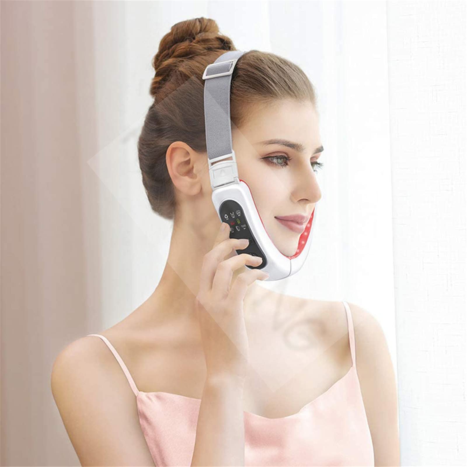 Macchina Per Il Sollevamento Del Viso, Massaggio Facciale Micro-Corrente Per Il Lifting Del Viso A V, Strumento Di Bellezza Rosso E Blu, Macchina Per La Cintura Di Sollevamento Del Mento V-Line Up