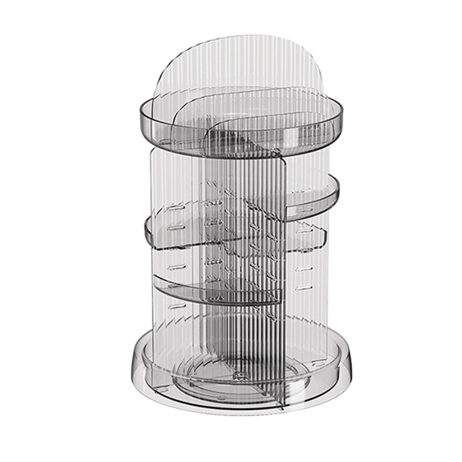 Organizer per cosmetici girevole, 25,6 x 32 cm, in plastica, con scomparti multipli, ideale per gli amanti del trucco rotante (trasparente)