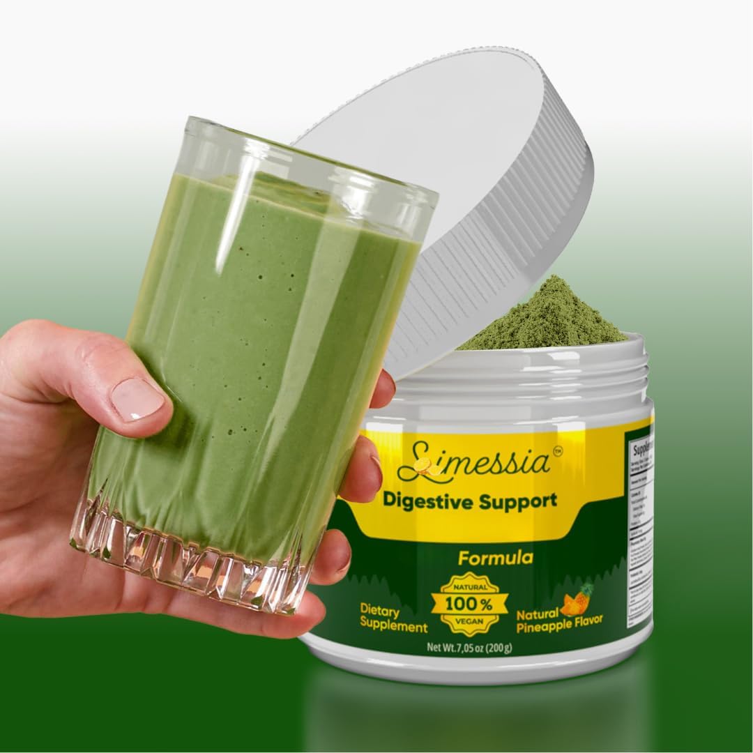 Sl-imessia Digestive Support, Plant-Based Blend, with Psyllium Husk, Fennel Seed, Lactobacillus 5 billion CFU, pineaple Flavor, 200g.
