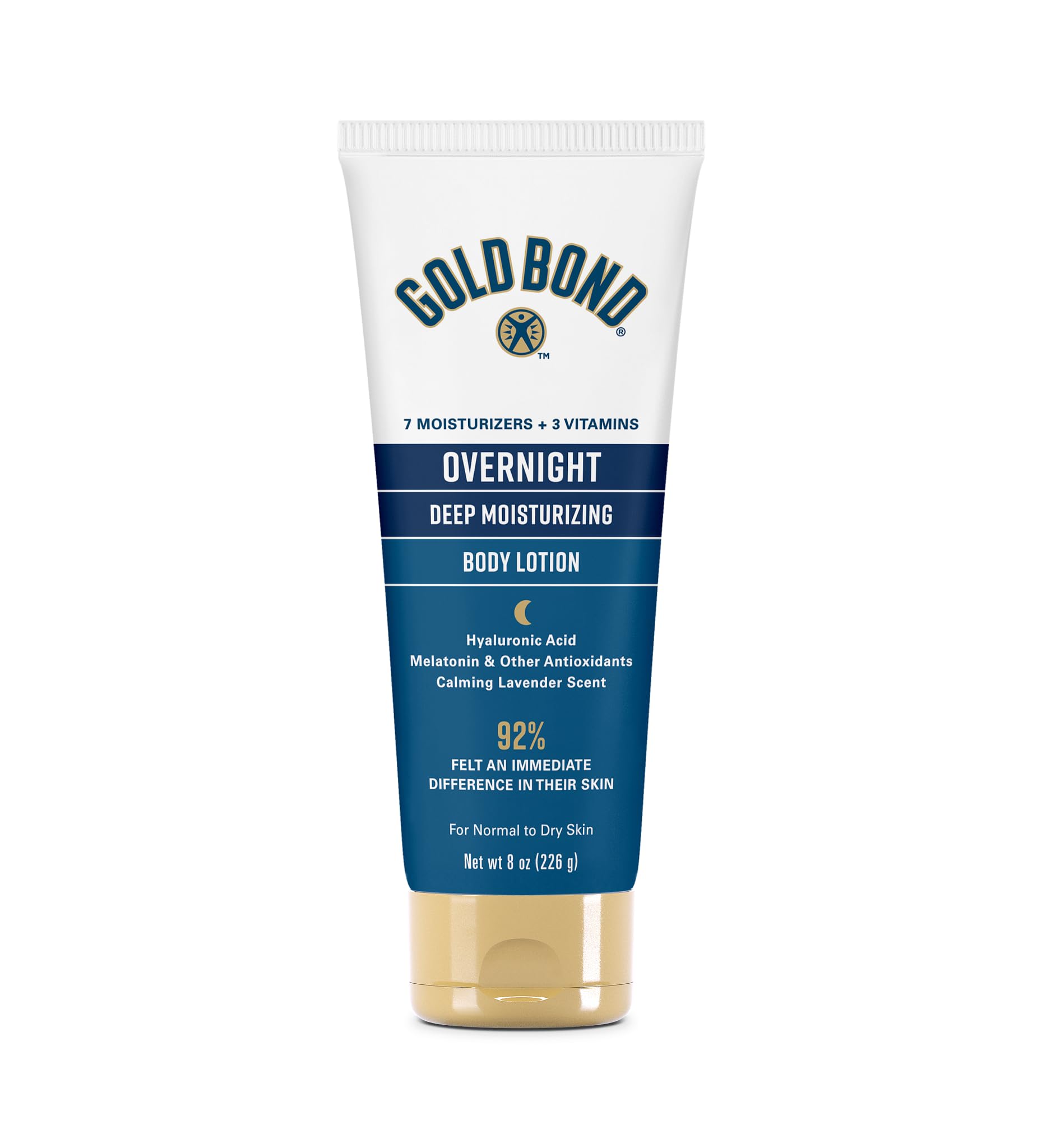 Gold Bond Overnight Deep Moisturizing Lotion, 8 oz., Skin Therapy Lotion With Calming Scent