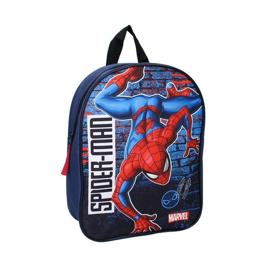 mybagstory - Plecak - Spiderman - Niebieski - Dziecięcy - Szkoła - Przedszkole - Żłobek - Szkołka - Chłopiec - Rozmiar 29 cm - Regulowane ramiączka - Pomysł na prezent, Spiderman - Niebieski, Enfant