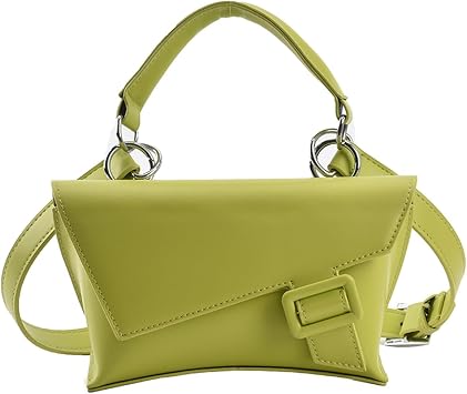 Female Belt Bag Fashion Trend Shoulder Crossbody Bags Leather Fanny Pack Waist Packs Woman Square Handbag Waist BagGreen