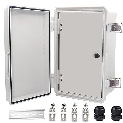 Miniatura 8 de YETLEBOX Caja eléctrica impermeable con placa de montaje 11.024x7.480x5.118 in, caja de conexiones IP67, pestillo de acero inoxidable, cubierta gris