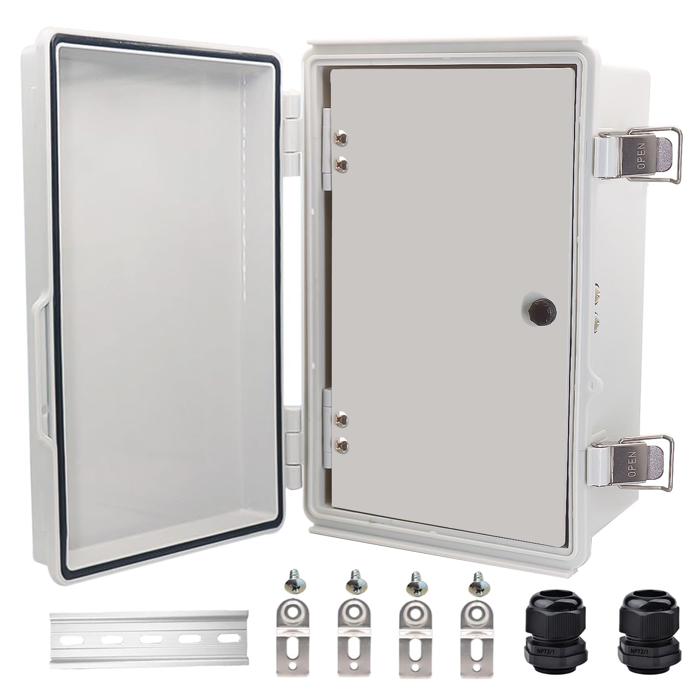 Outdoor Waterproof Electrical Box Junction Box Weatherproof IP67 ABS Plastic Enclosure Switch Router Project Box Electronics DIY Enclosure With Mounting Plate Wall Bracket Grey 8.6"x6.6"x4.3" — Amazon image 17